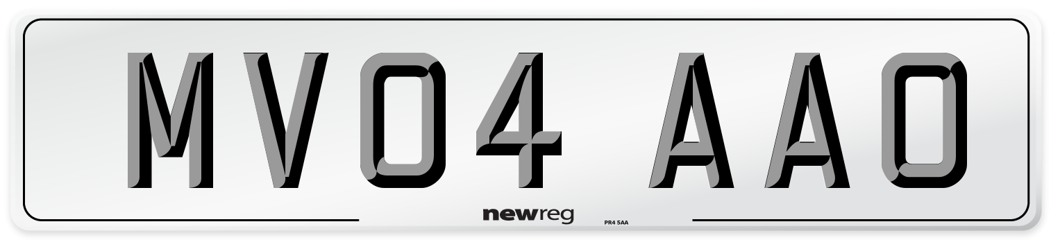 MV04 AAO Number Plate from New Reg
